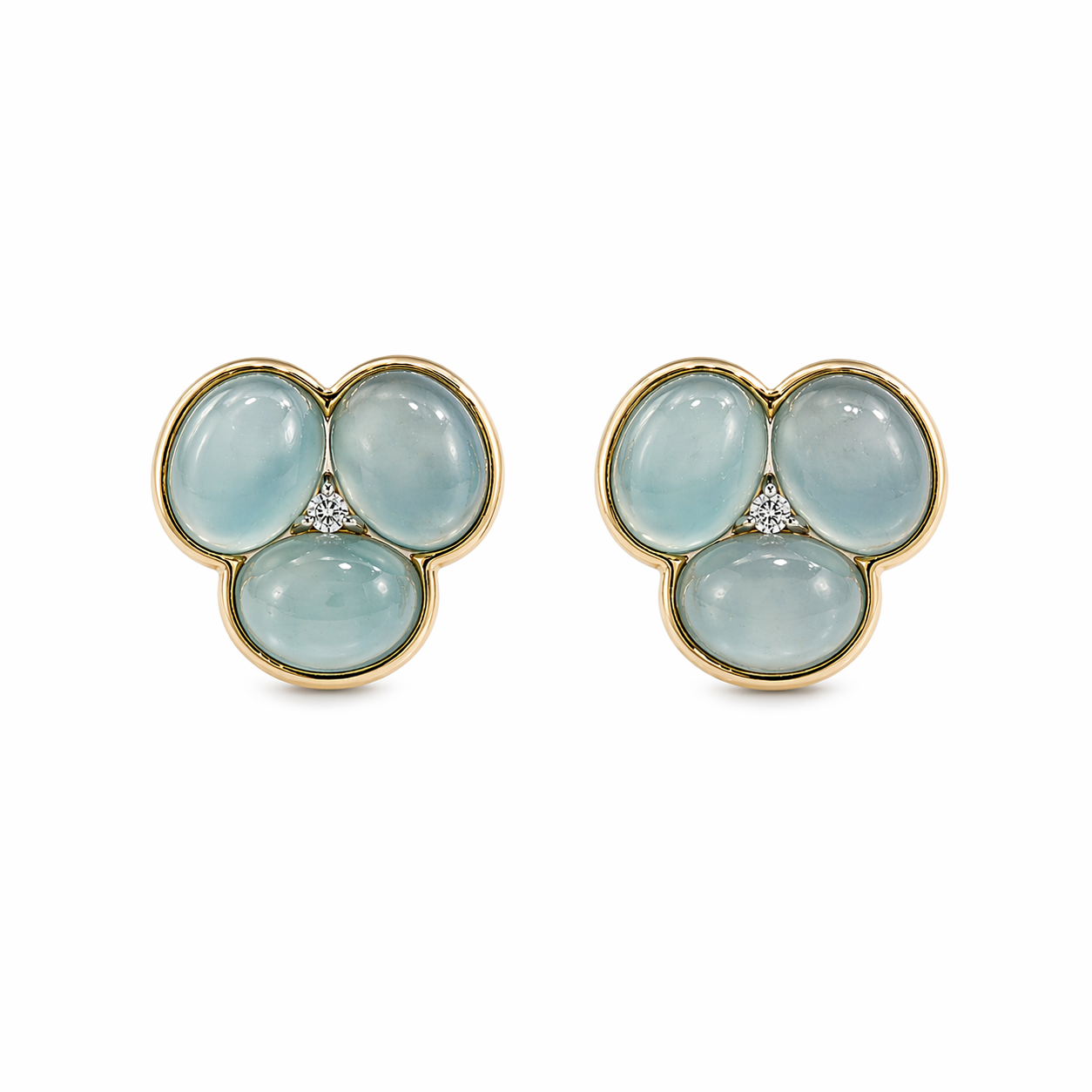 Viola Aqua Chalcedony Studs