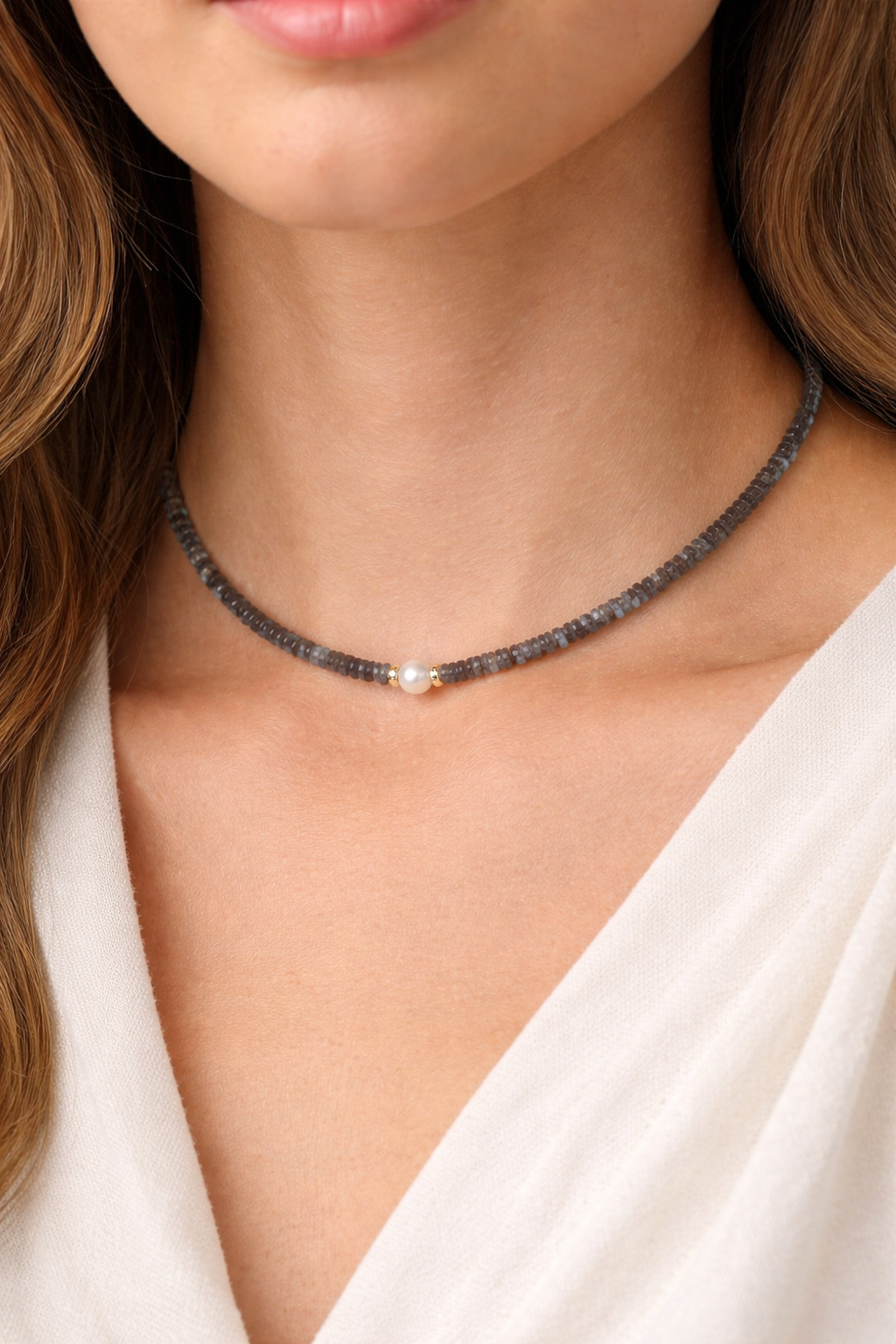 Labradorite and Pearl Necklace