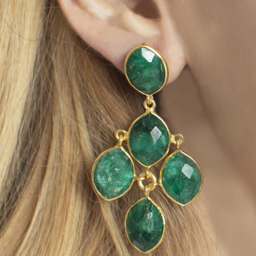 Emerald chandelier earrings