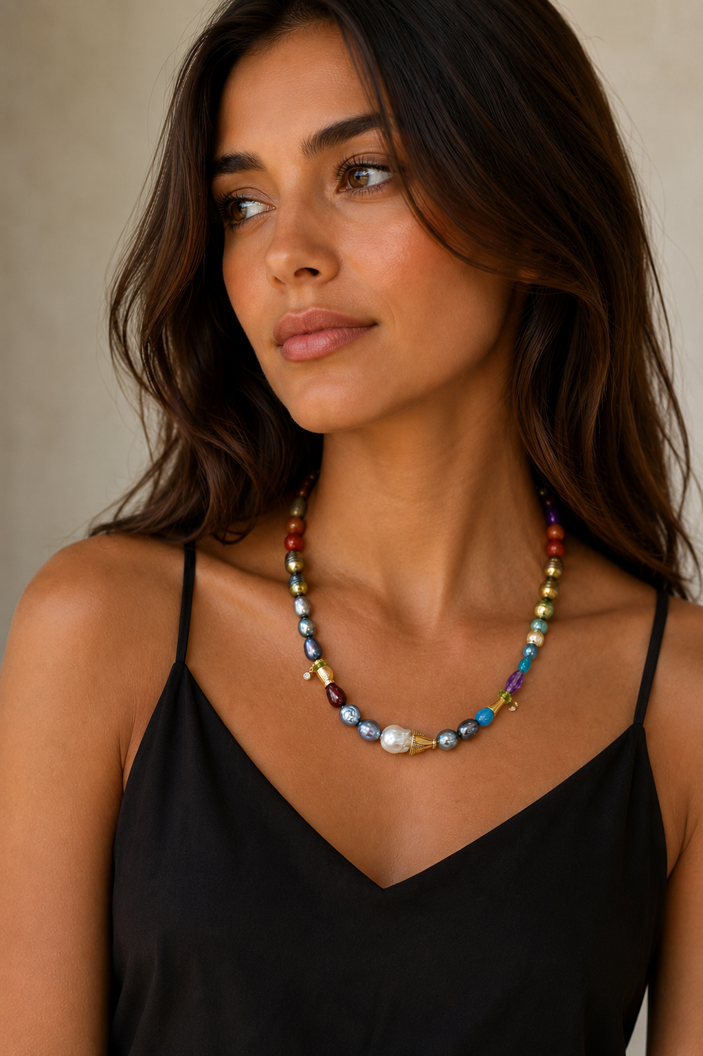 Colourful Pearl Necklace