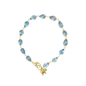 18ct Gold Blue Topaz Briolette Bracelet