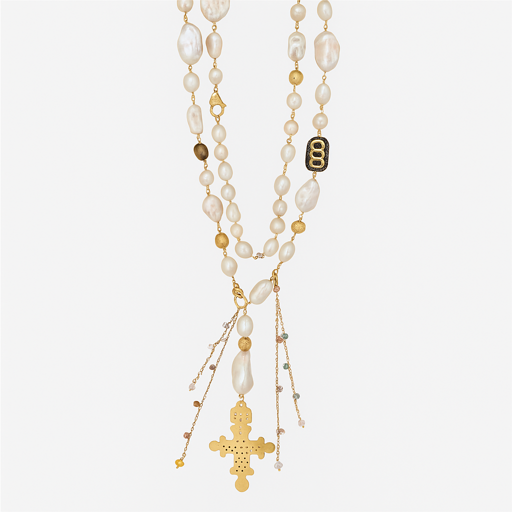 Gypsy Byzantine cross necklace