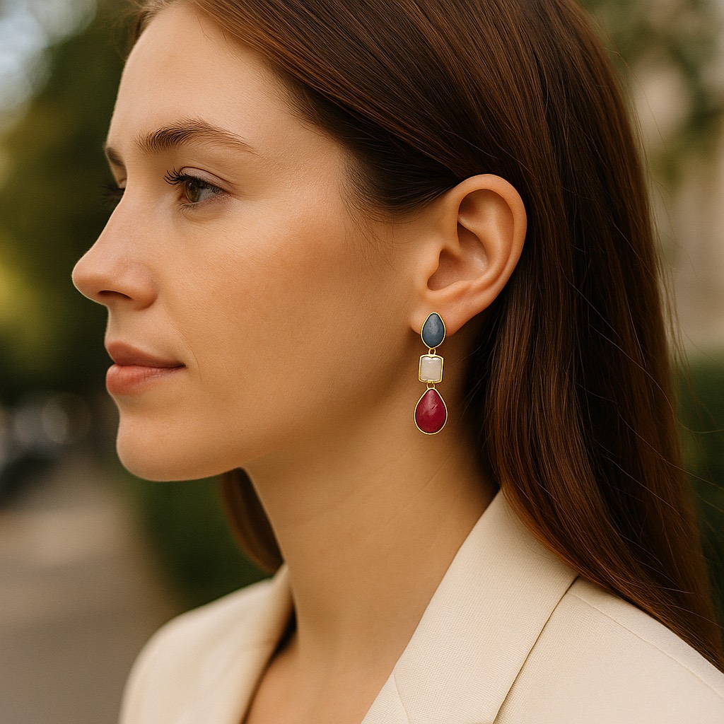 Ruby teardrop earrings