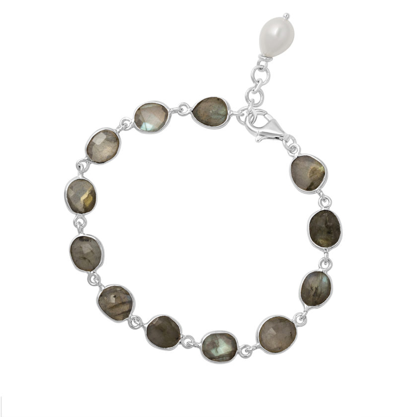 silver Labradorite gemstone bracelet