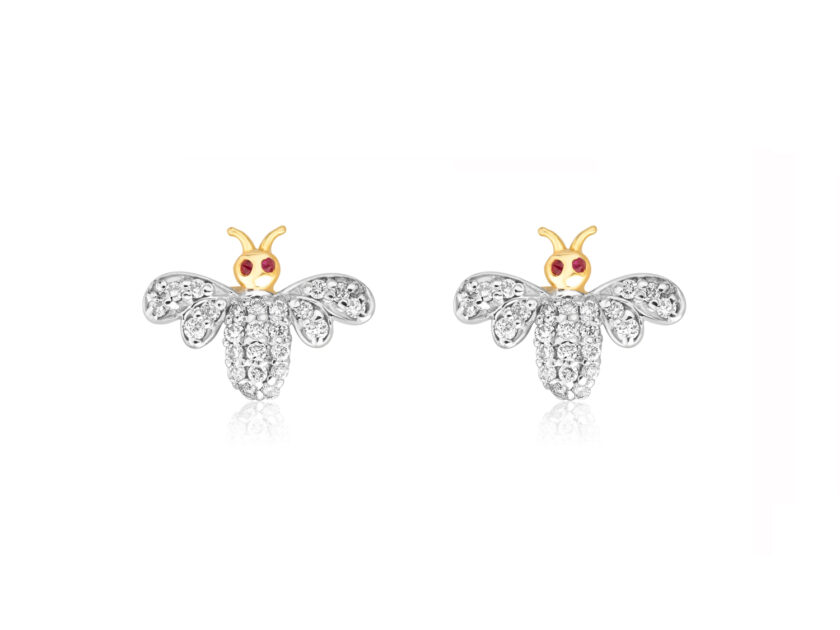 18ct and Diamond Bee Studs