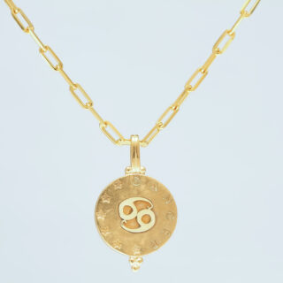 GOLD STAR ZODIAC PENDANT - CANCER