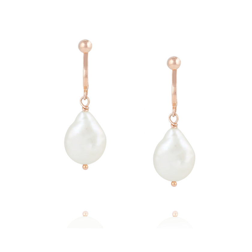 PEARL & ROSE GOLD CLIP-ON EARRINGS