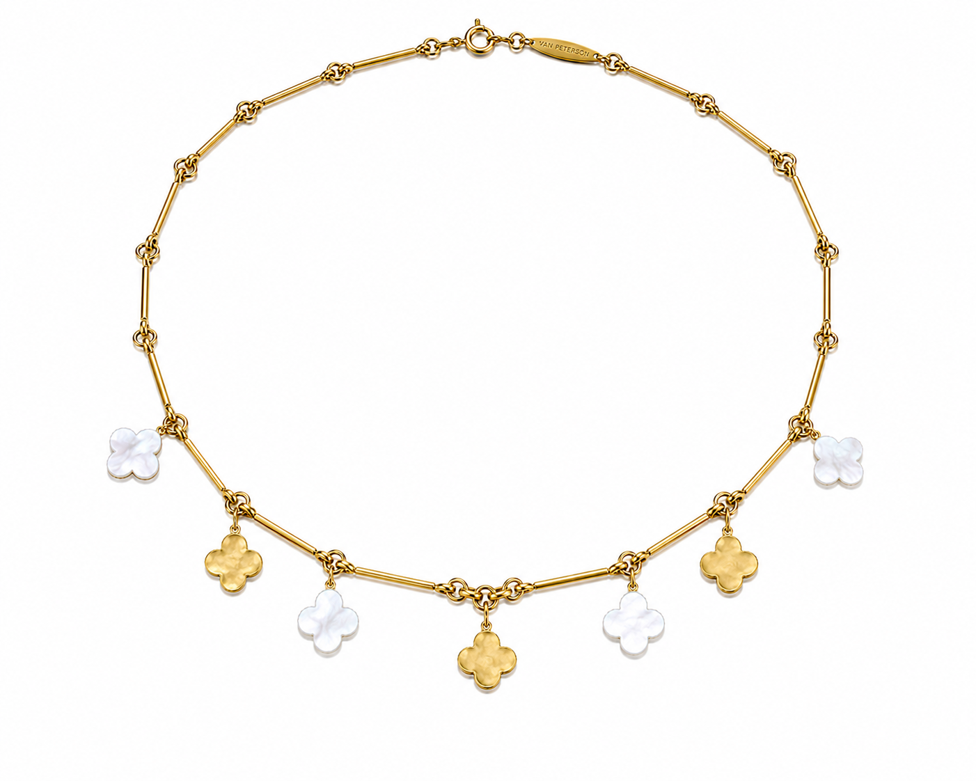 Mother of Pearl & Gold Vermeil Clover Necklace