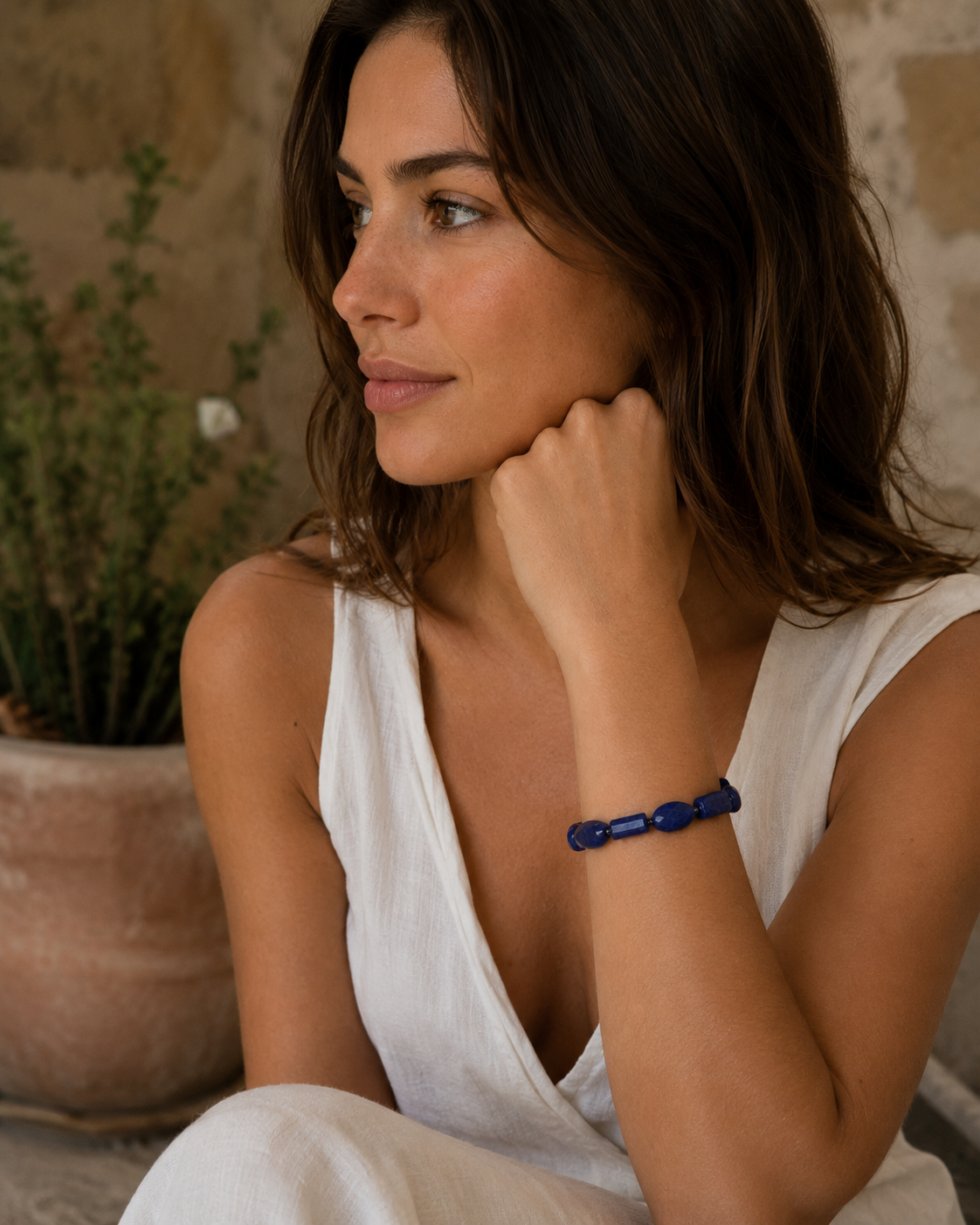 Faceted Lapis Bracelet