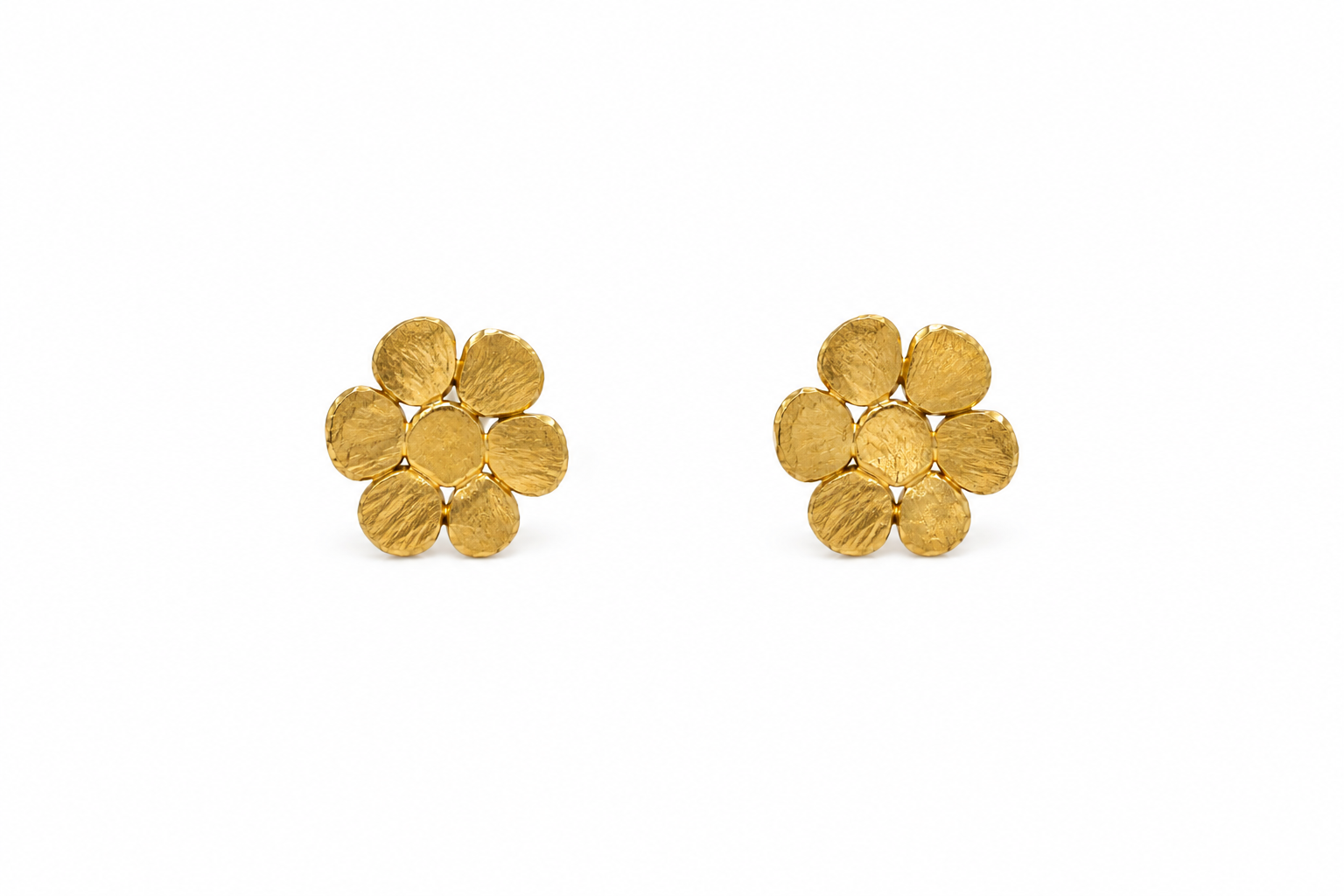 Gold Flower Stud Earrings