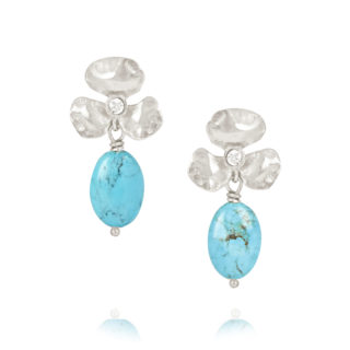 Turquoise Clover Clip-On Earrings