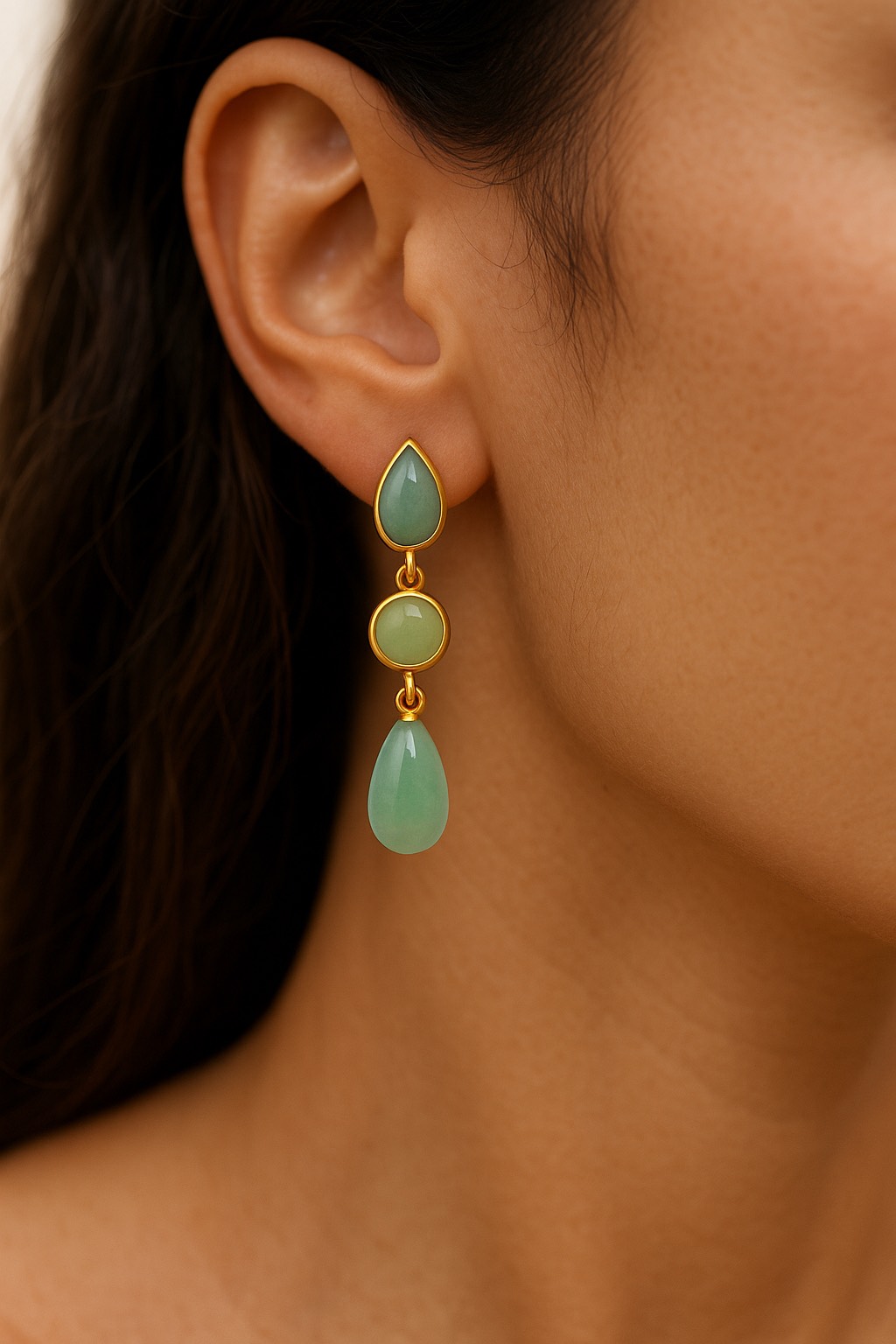 Aqua drop earrings