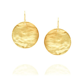 XL Hammered Yellow Gold Disc Earrings