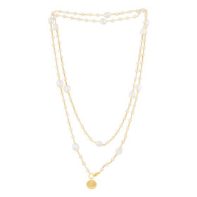 LONG GOLD PEARL NECKLACE