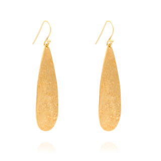 XL Hammered Yellow Gold Teardrop Earrings
