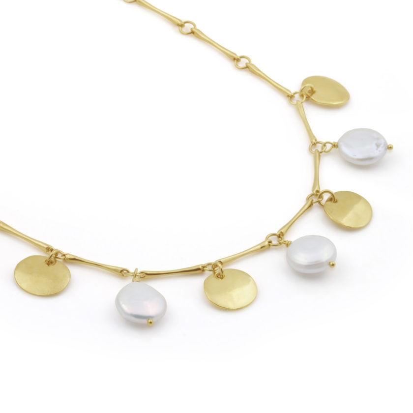 DISC & PEARL NECKLACE