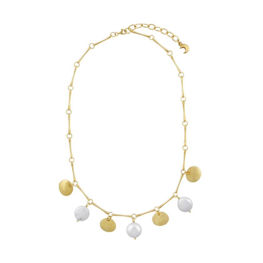DISC & PEARL NECKLACE