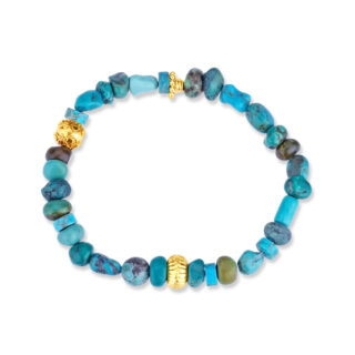 Turquoise and Vermeil Sterling Bracelet