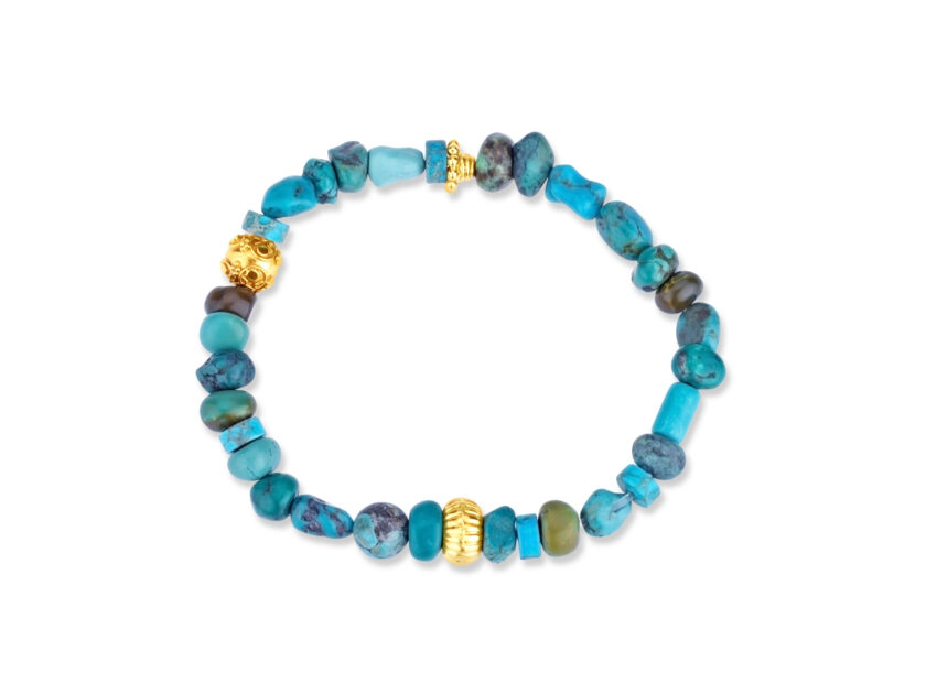 Turquoise and Vermeil Sterling Bracelet