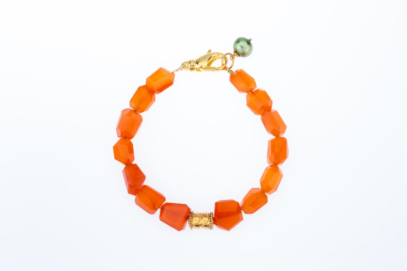 Dazzling Orange Carnelian Nugget Bracelet