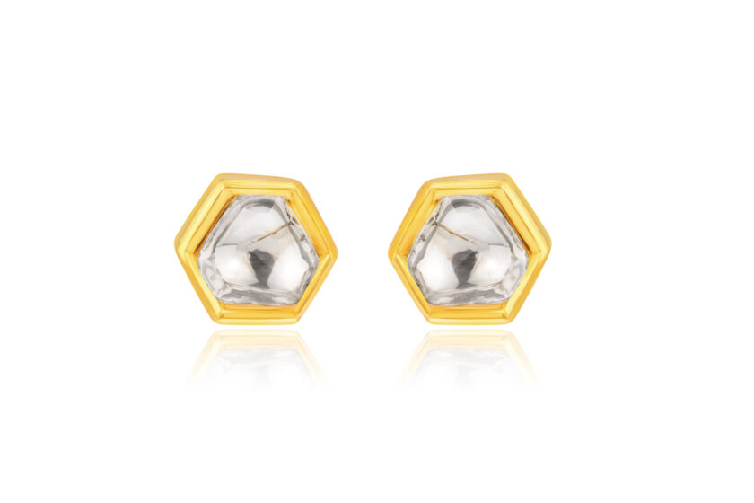 Diamond Hexagon Studs