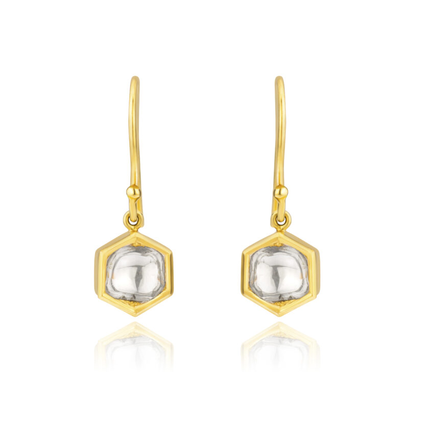 Diamond Hexagon Earrings