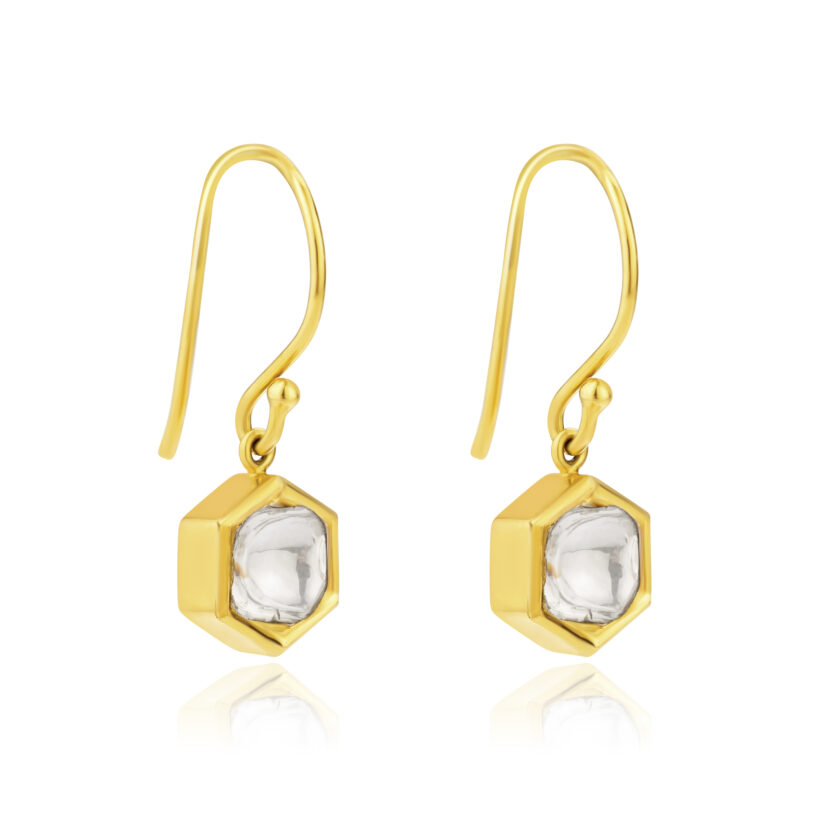 Diamond Hexagon Earrings