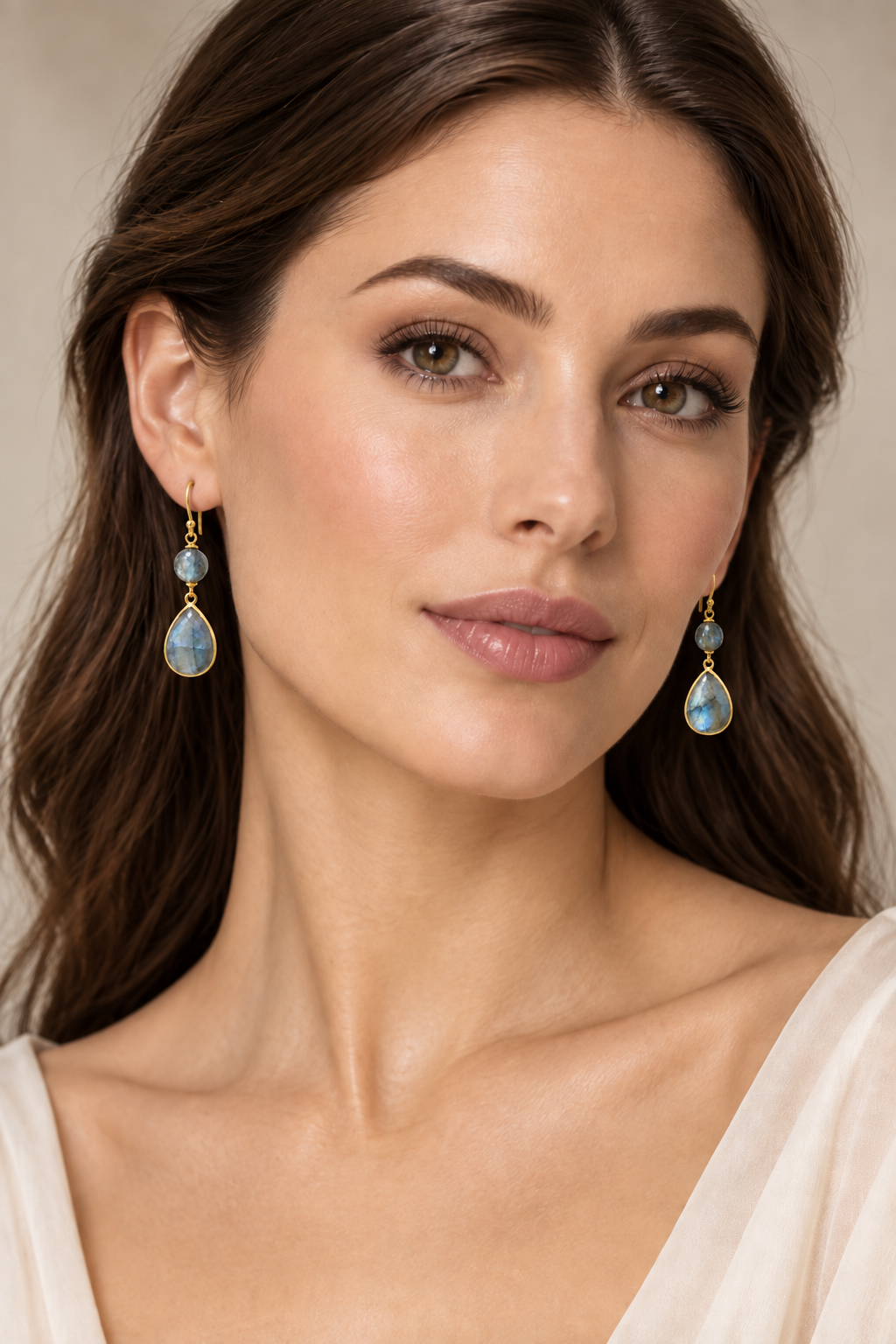 Labradorite Double Drop Earrings