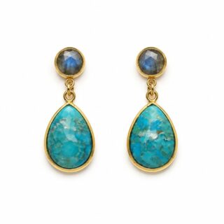 LABRADORITE AND TURQUOISE EARRINGS