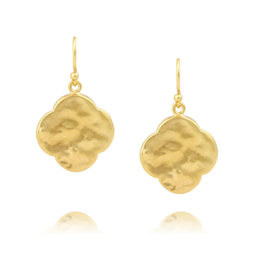 Gold Irish Clover Earrings