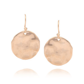 Marissa Large Hammered Rose Gold Disc Earrings
