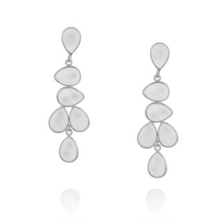 Little Rock Silver Mosaic Moonstone Teardrop Earrings