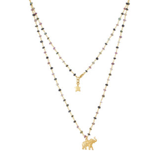 Multi-Stone Charm Necklace