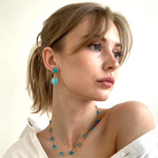Turquoise Clover Drop Earrings