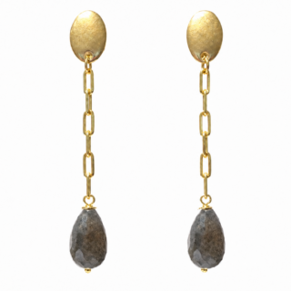 Paperclip and Labradorite Drop Earrings