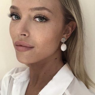 Hammered Silver Disc Earrings With Mother of Pearl