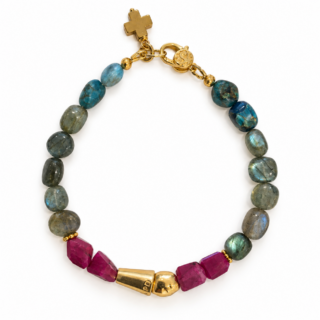 Ruby and Labradorite Juicy Fruit Bracelet