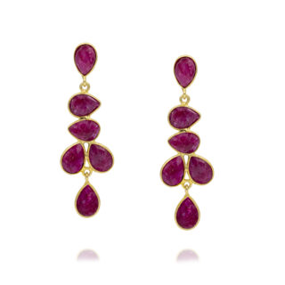 Little Rock Ruby Mosaic Drop Earrings