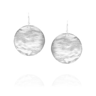 XL Hammered Sterling Silver Disc Earrings