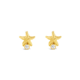 Diamond Starfish Stud Earrings