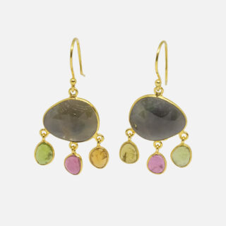 Sapphire & Triple Drop Earring