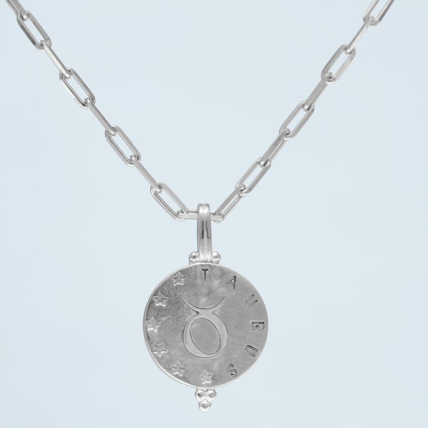 STERLING SILVER STAR ZODIAC PENDANT - TAURUS