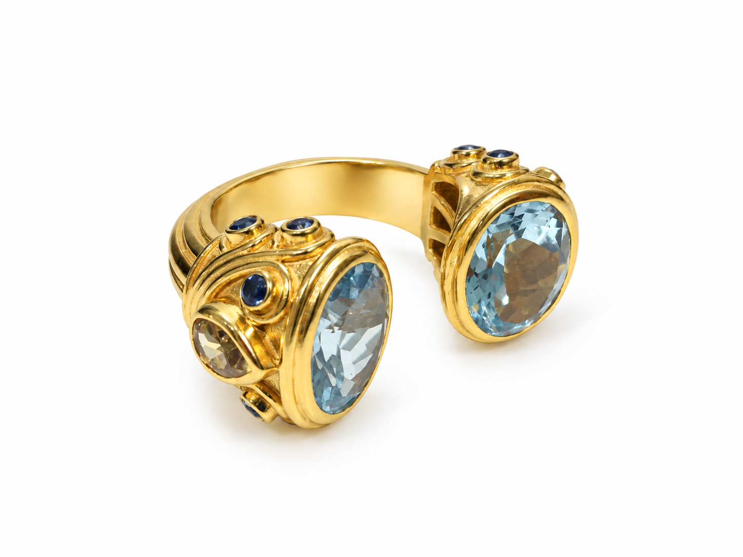 Gold Vermeil Blue Topaz Deja Vu Ring