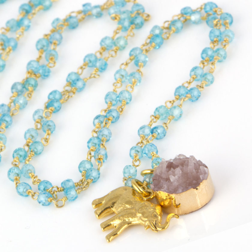 blue topaz charm necklace