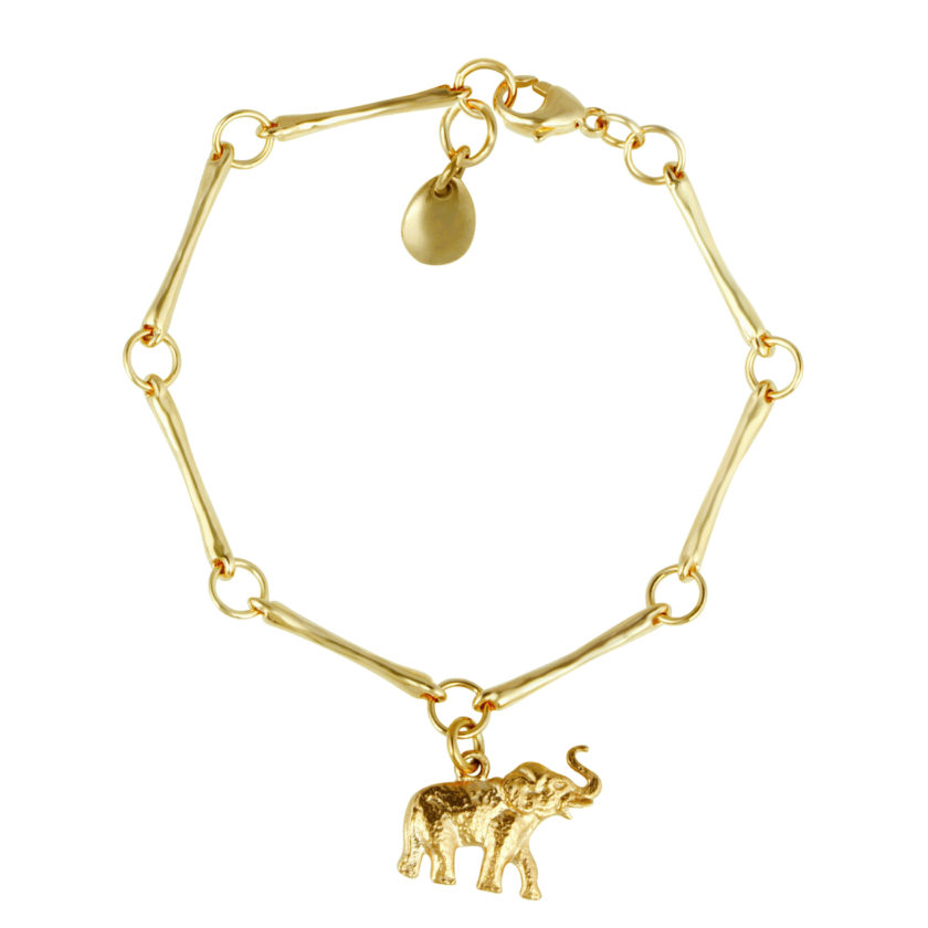 Gold Elephant Charm Bracelet