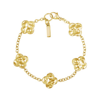 Yellow Gold Irish Clover Bracelet