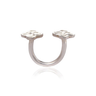Sterling Silver Double Clover Ring