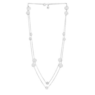 Silver Disc Chain Wrap Necklace