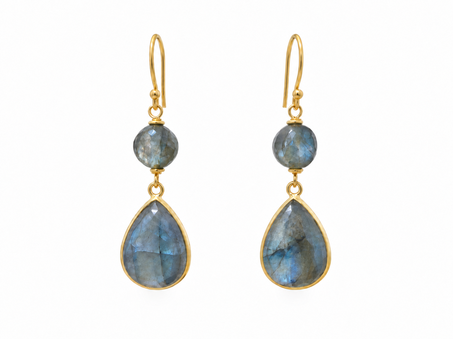 Labradorite Double Drop Earrings