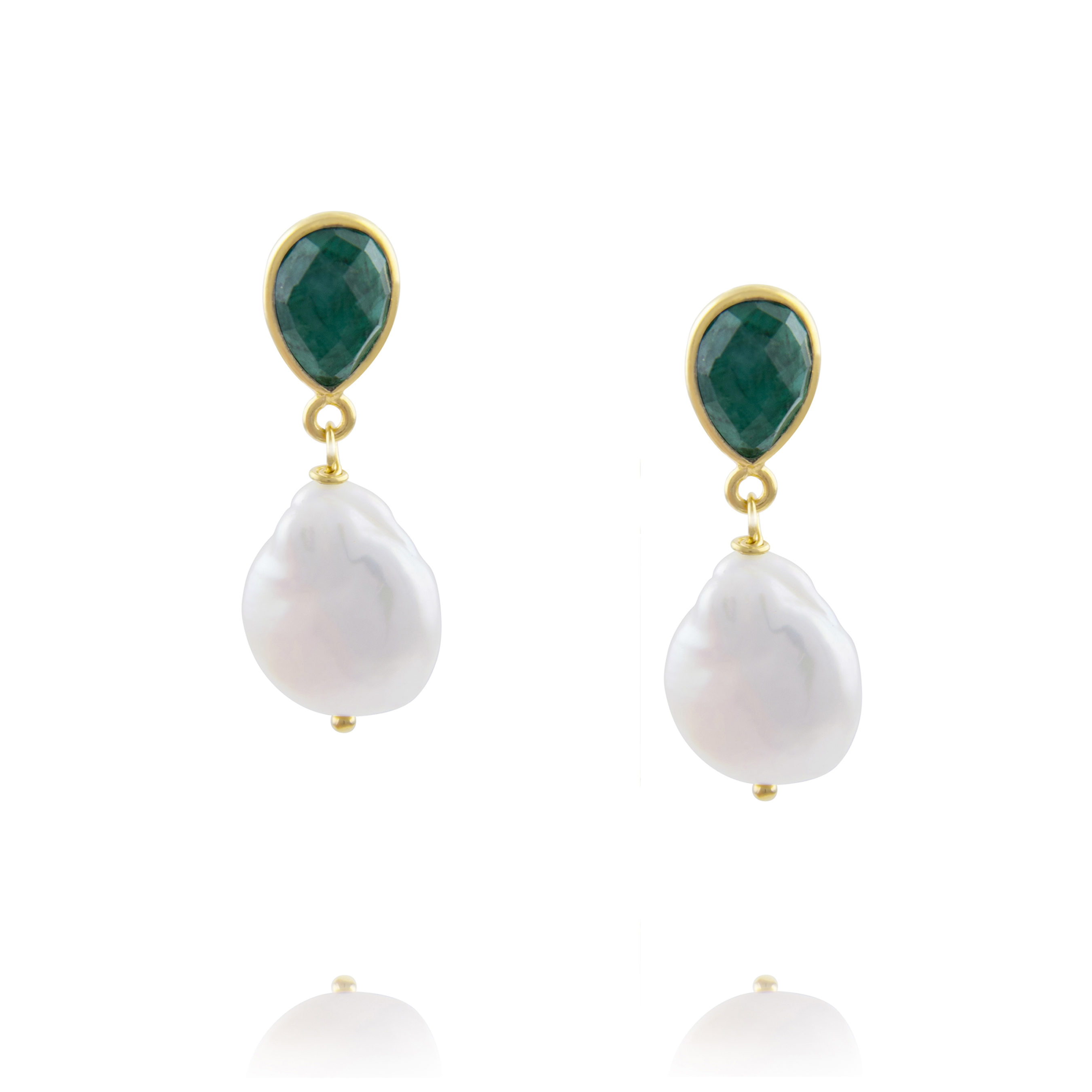 Classic Organic Pearl and Emerald 